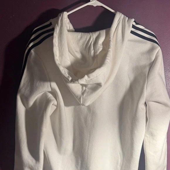 adidas White Hoodie with Black Stripes - Picture 6 of 6